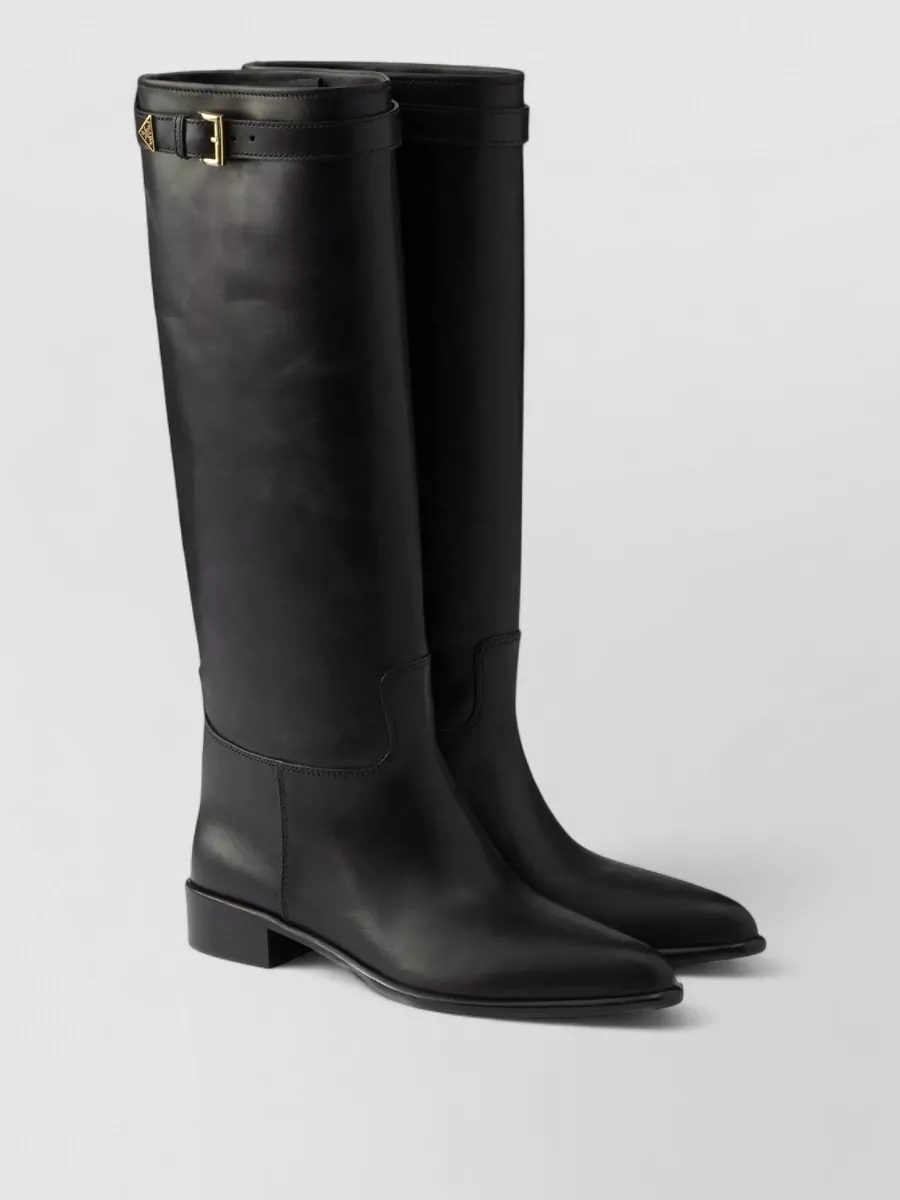 Prada leather knee-high boots