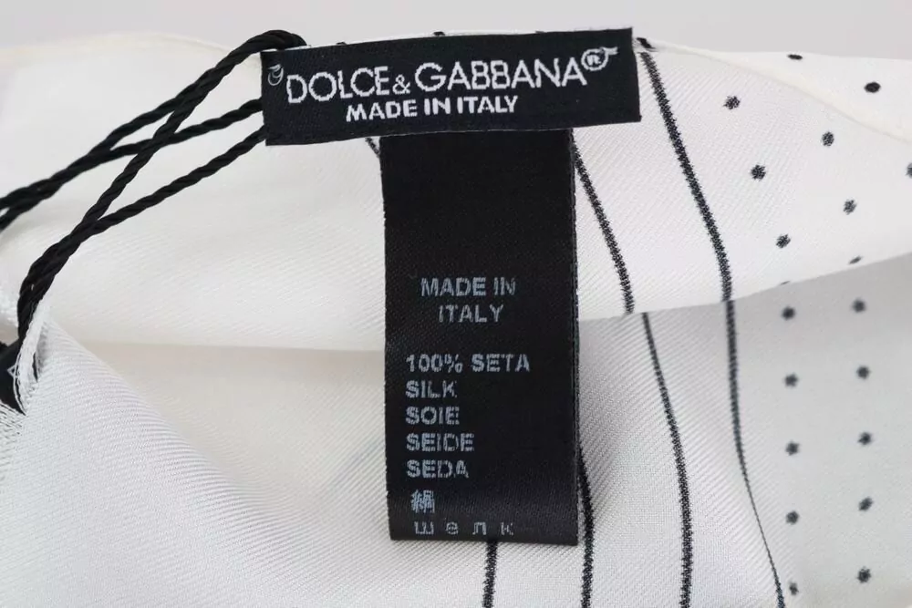 Dolce&Gabbana Silk Polka-Dot Skinny Scarf