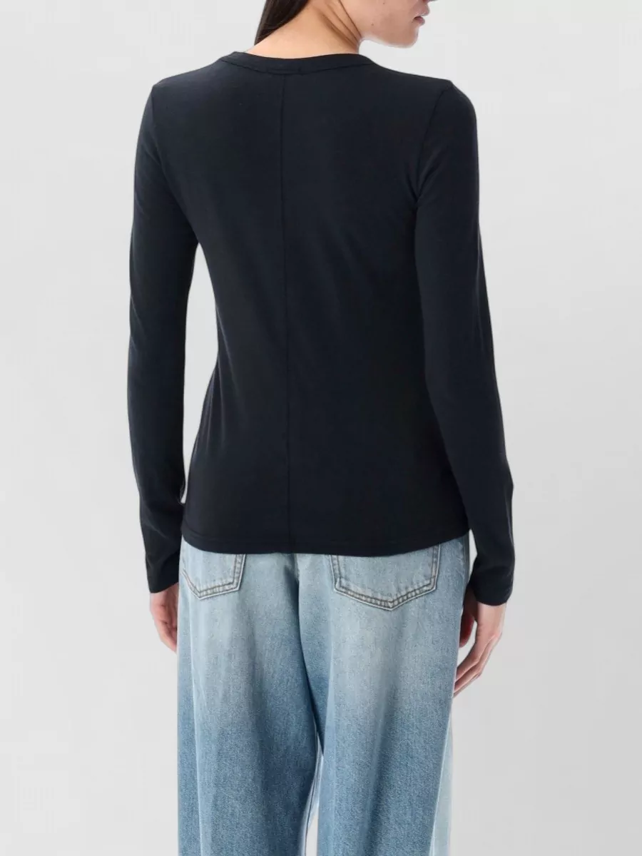 American Vintage Cotton Ribbed Long-Sleeve T-Shirt