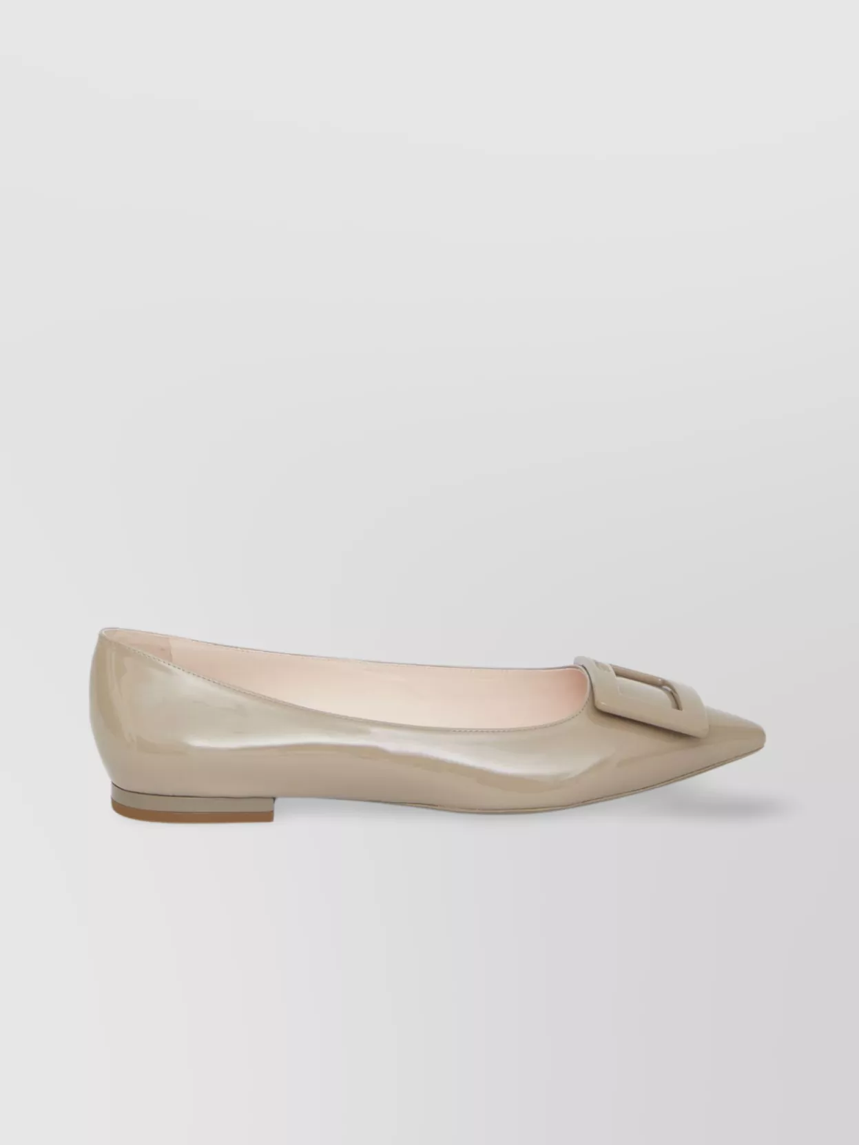 Roger Vivier Pointed Leather Ballerinas Rubber Sole