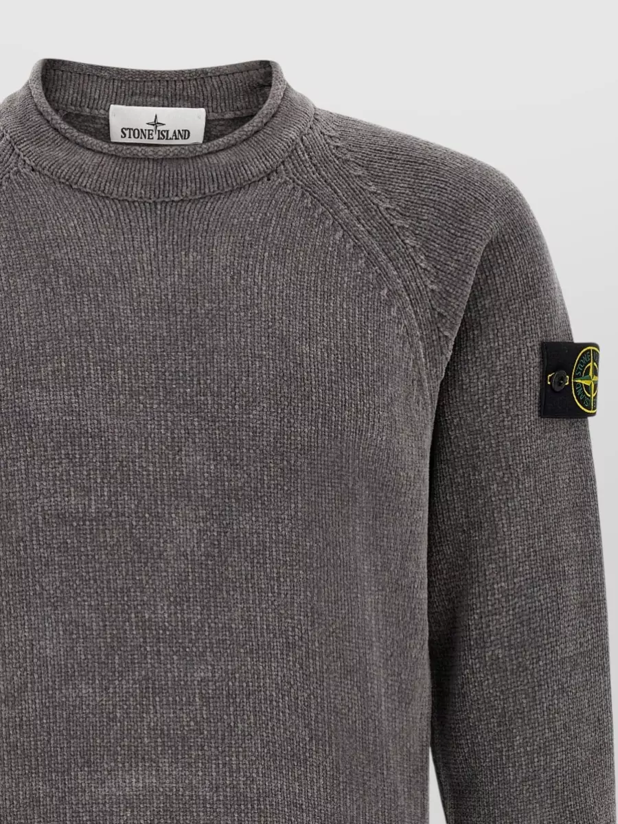 Stone Island Ribbed Crew Neck Cotton Jumper