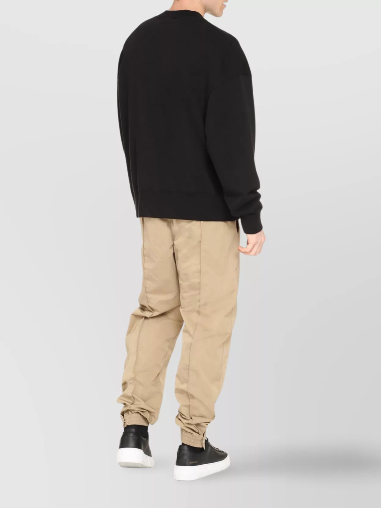 Palm Angels Cotton Crew-Neck Sweatshirt With Ribbed Finish