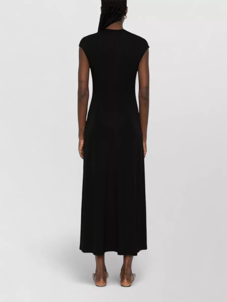 Totême Short-Sleeve Crew-Neck Midi Dress