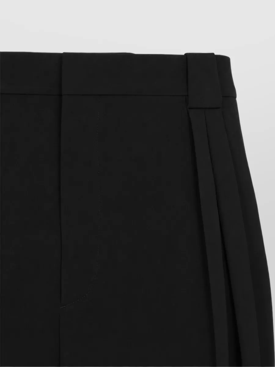 Bottega Veneta Wool High-Rise Pleated Tapered Tailored Trousers