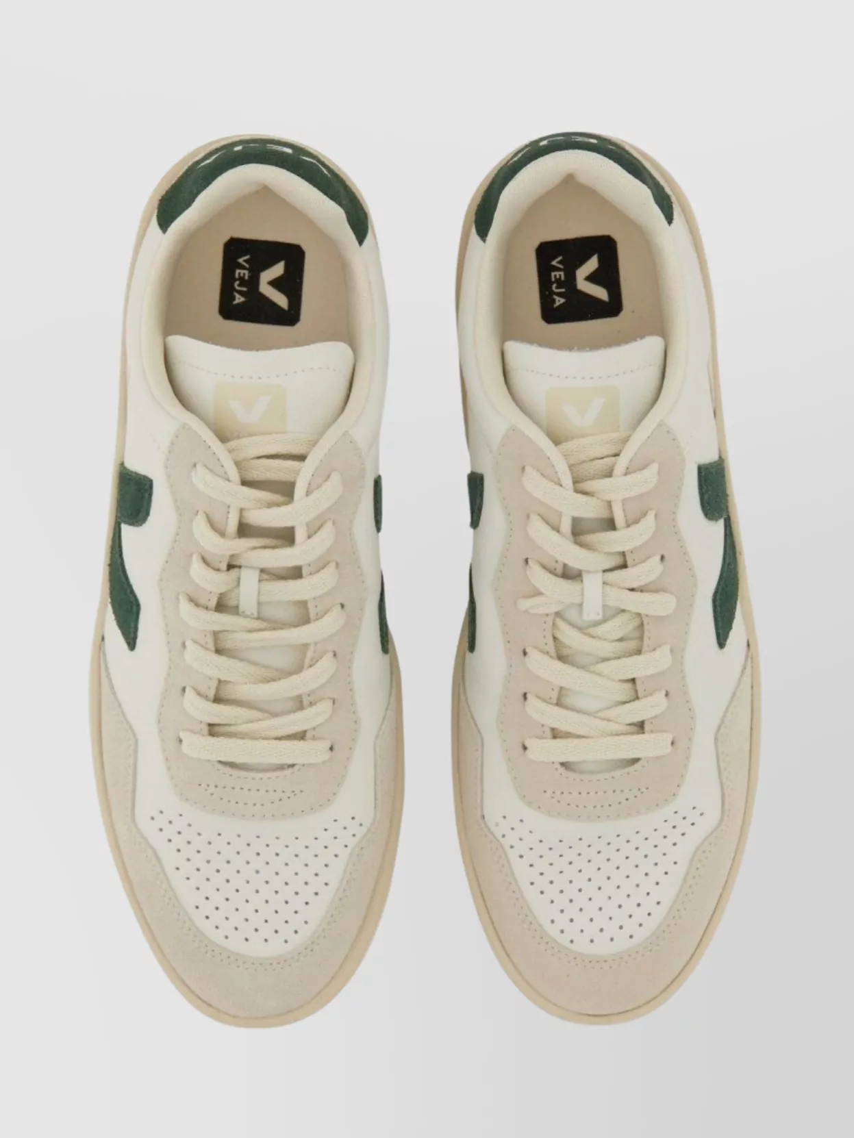 Veja "V-90" Sneakers With Contrast Panels And Perforated Toe