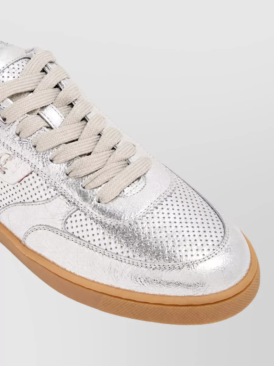 Christian Louboutin Leather Low-Top Lace-Up Sneakers