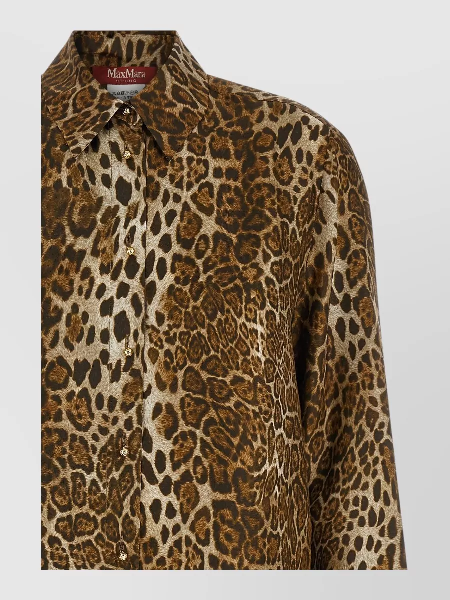 S Max Mara Silk Animal-Print Blouse