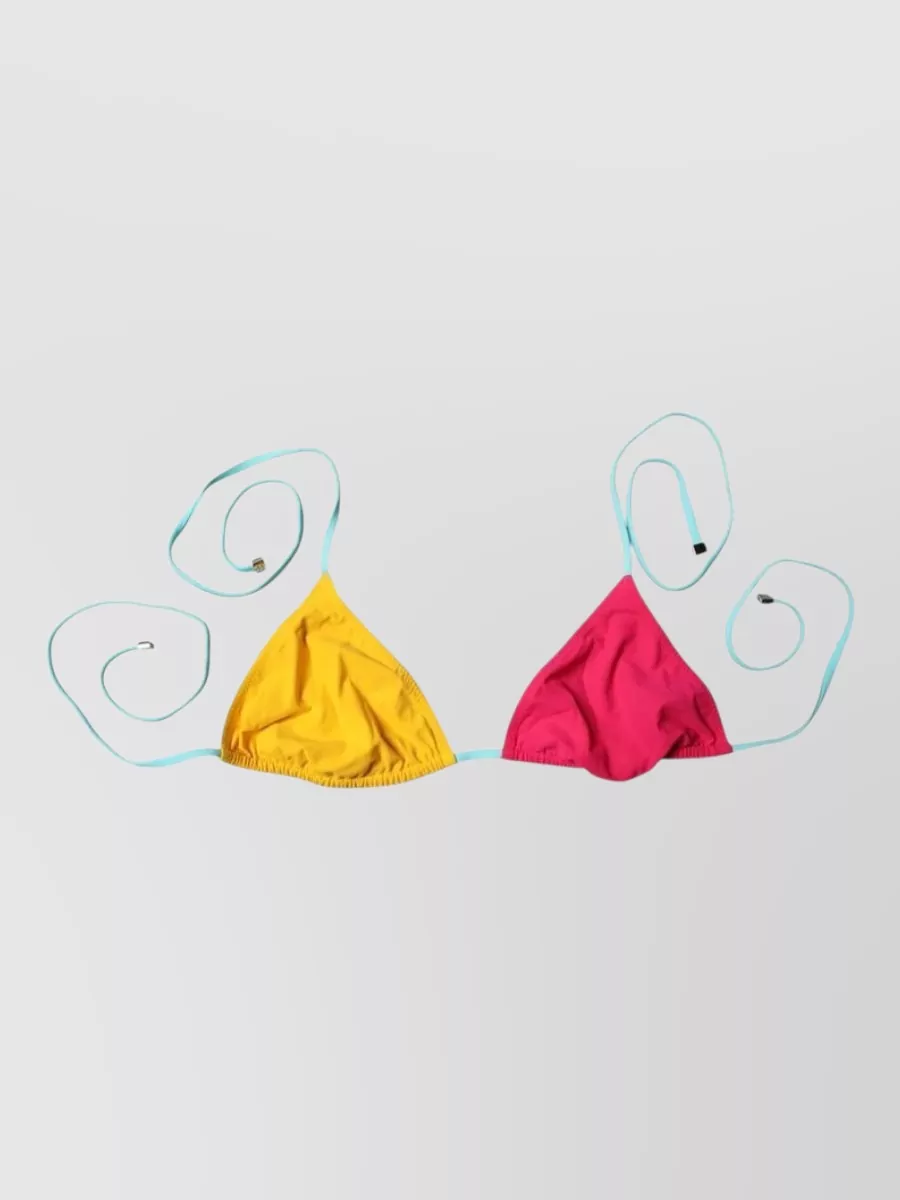 Dolce&Gabbana Silk Halterneck Triangle Bikini Top