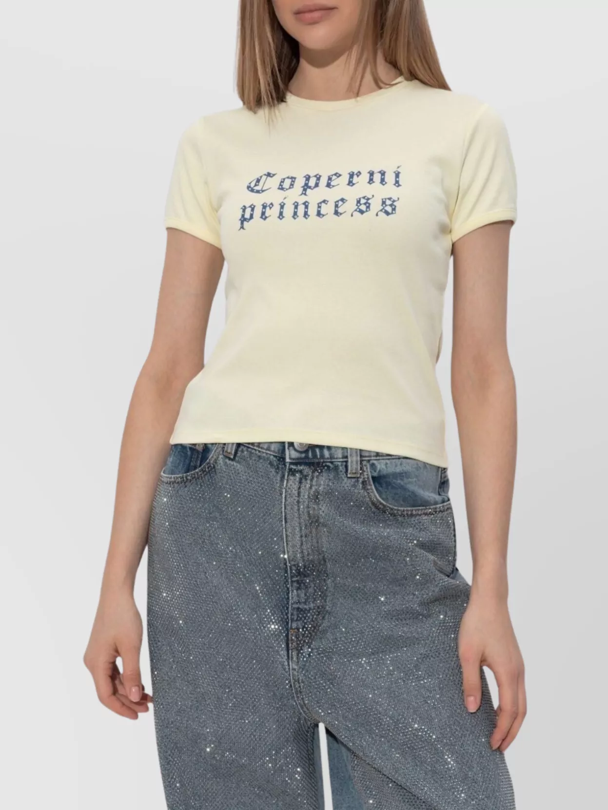 Coperni Crew Neck Graphic Print Top