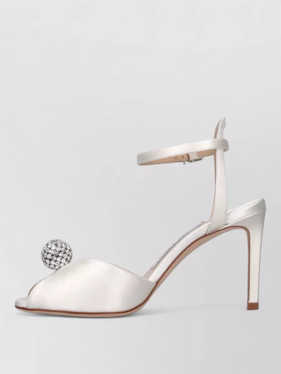 Jimmy Choo Heel Sandals Ankle Strap Embellished Detail Open Toe