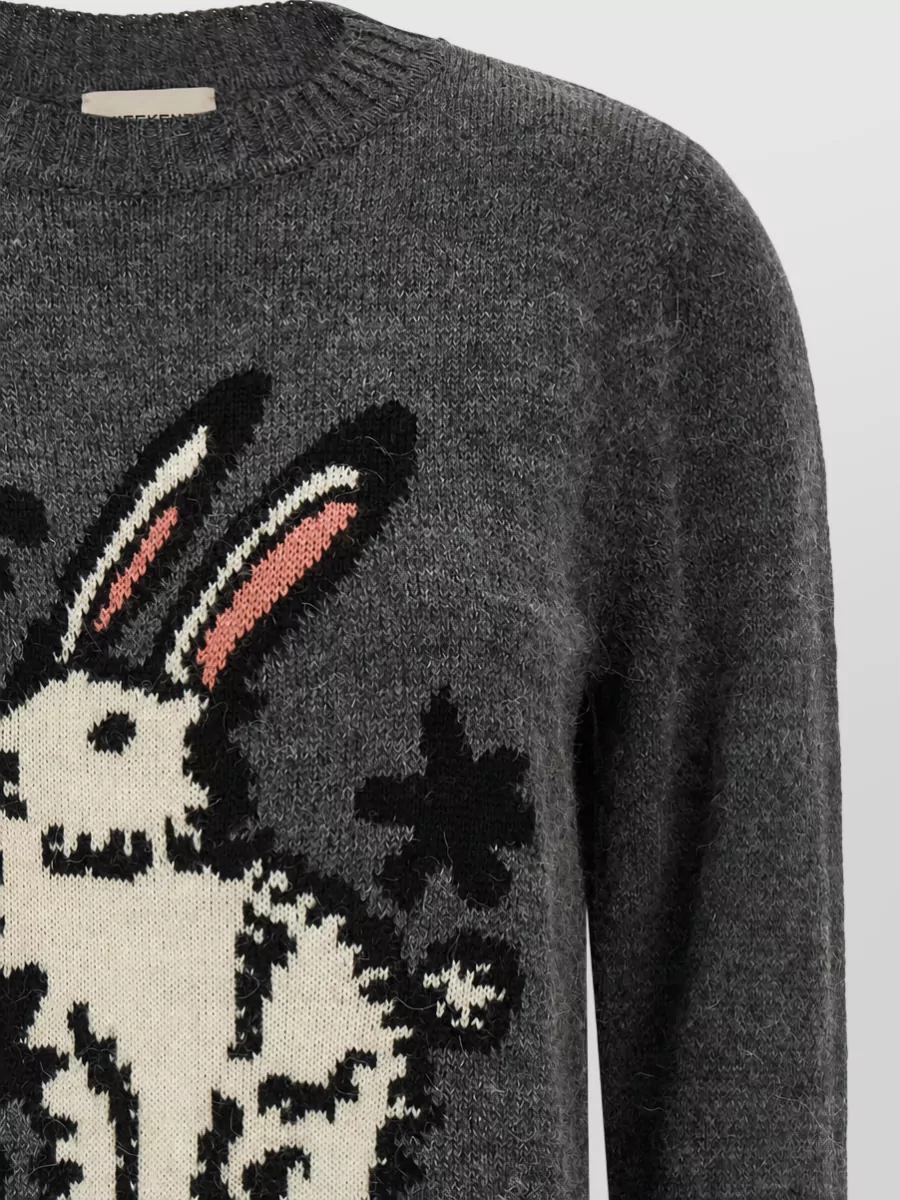 Weekend Max Mara Fine-Knit Rabbit-Intarsia Jumper