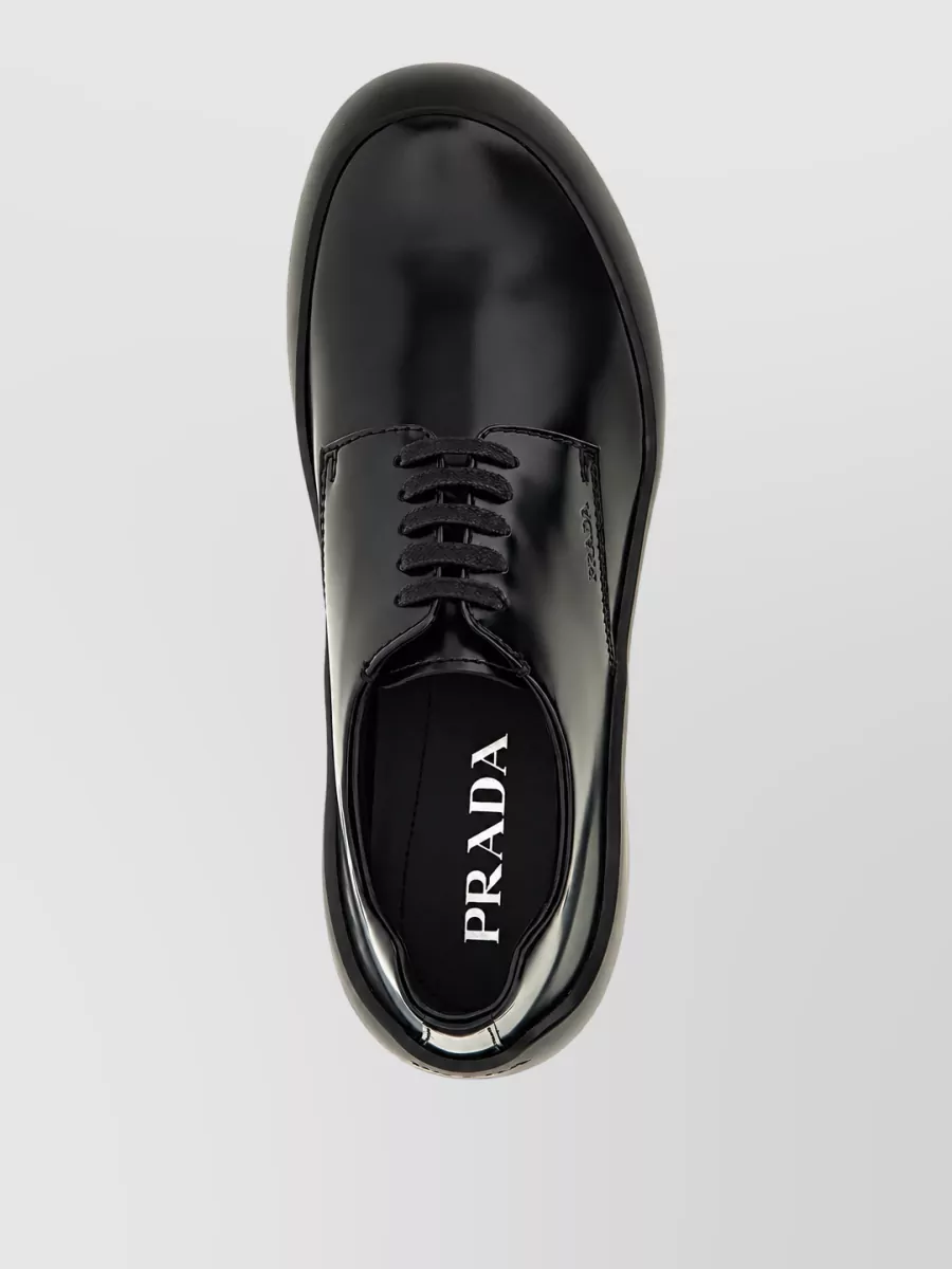 Prada Leather Lace-Up Derby Shoes