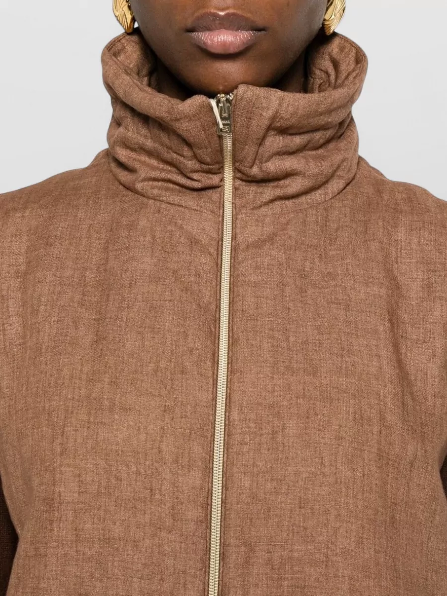 Herno Funnel Neck Sleeveless Top Straight Hem