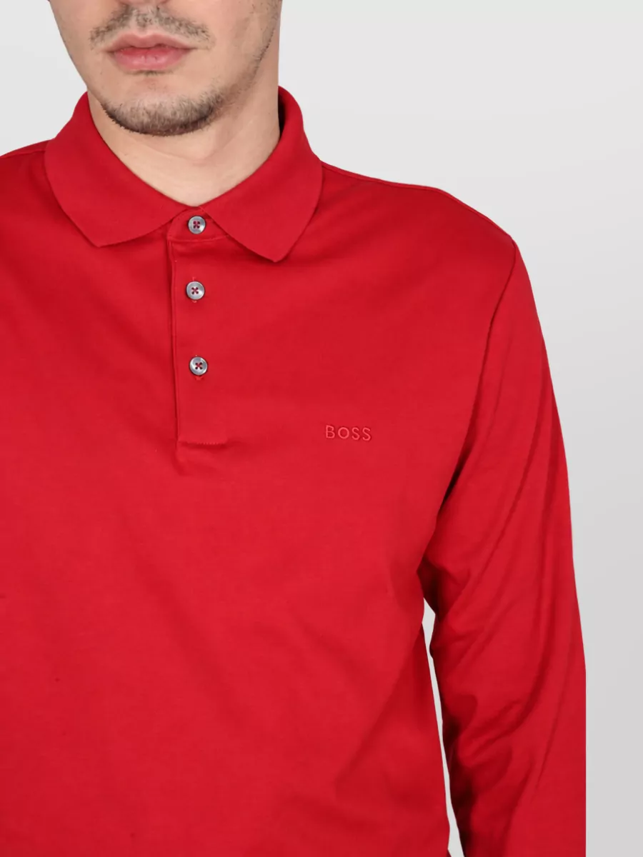 Boss Cotton Logo-Embroidered Polo Shirt
