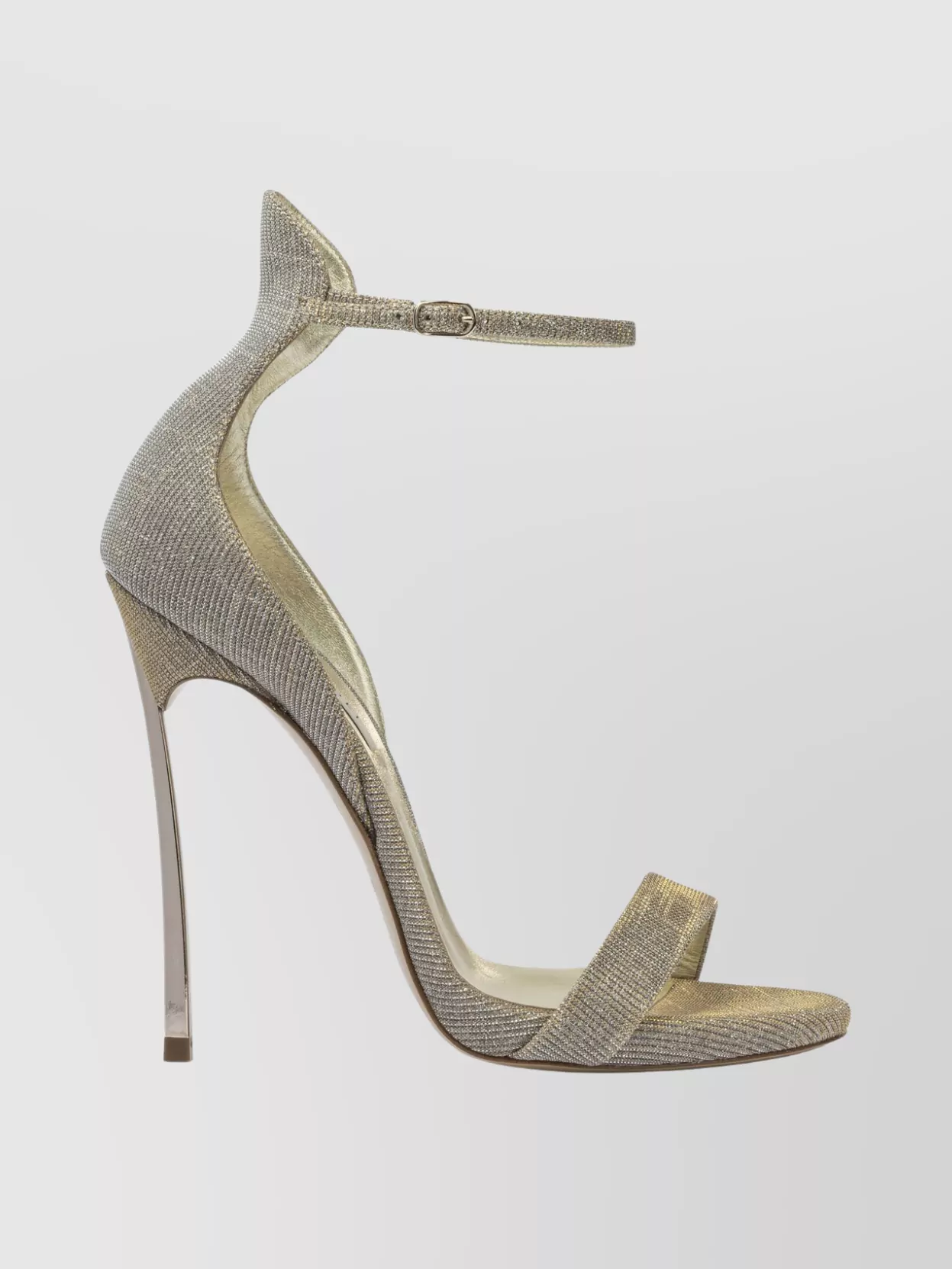 Casadei Metallic Open Toe Textured Sandals
