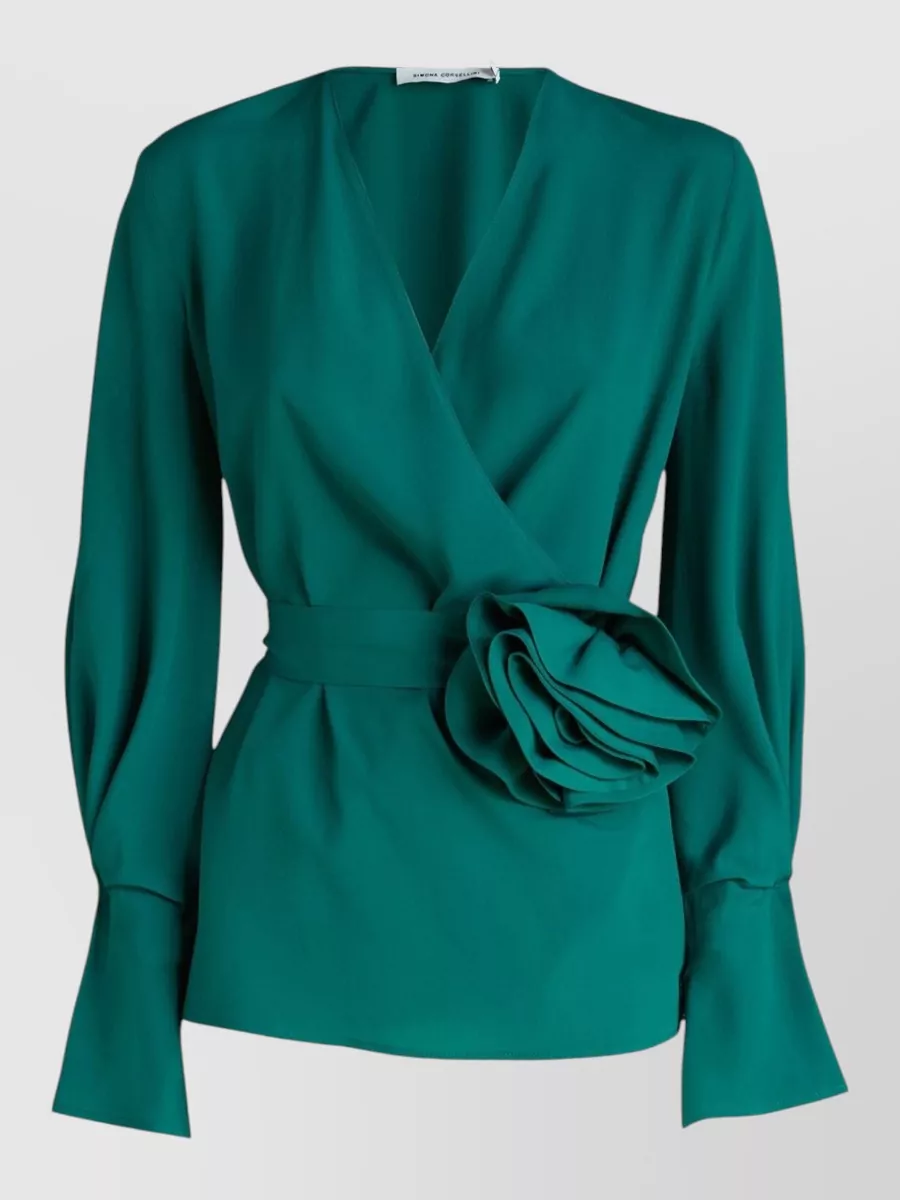 Simona Corsellini Deep v-neck long-sleeve blouse
