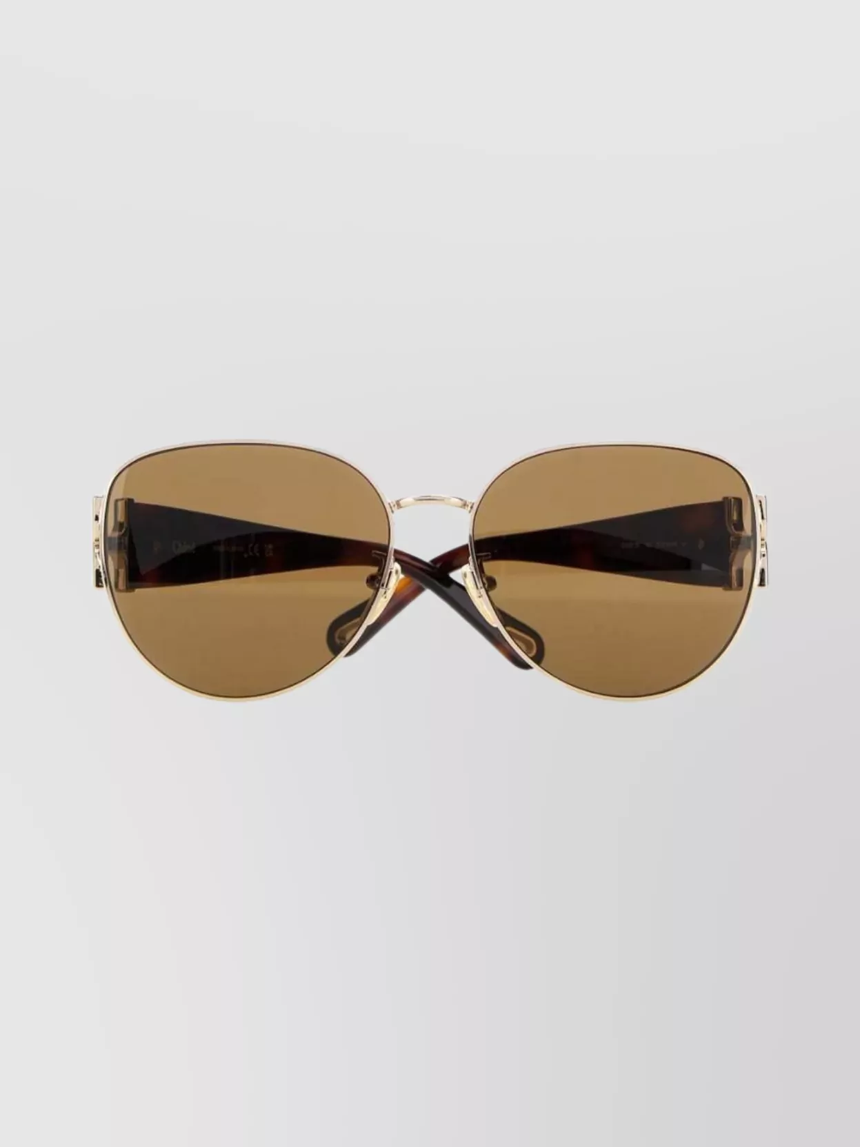 Chloé Metal And Acetate Sunglasses With Nose Pads In Gold