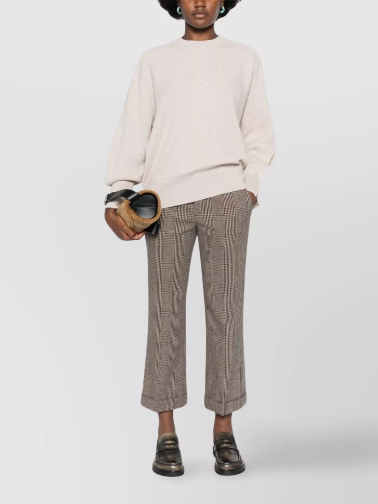 Brunello Cucinelli Relaxed Fit Knitwear Side Slits In Neutral