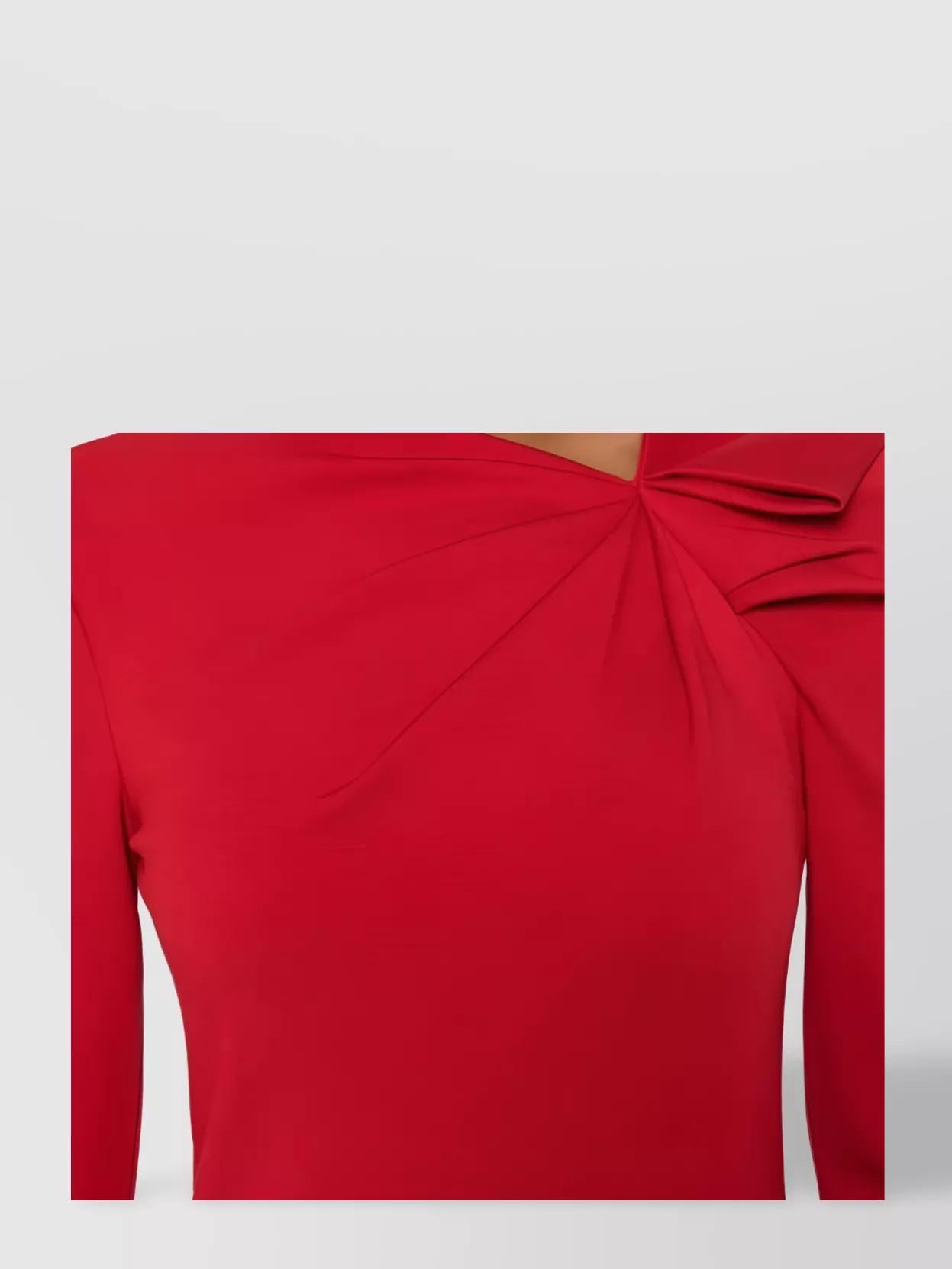 Emporio Armani Asymmetric Neckline Long Sleeve Midi Dress In Red