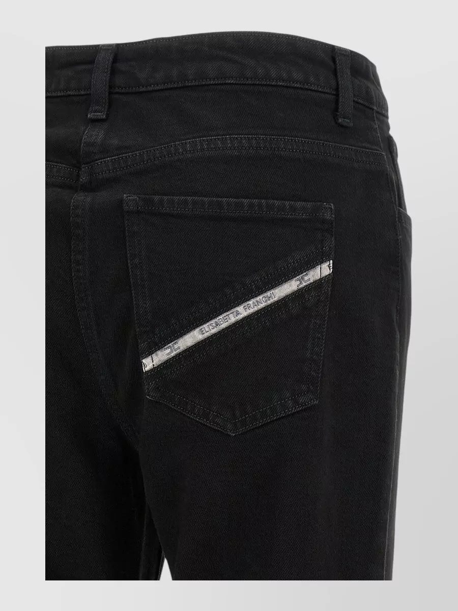 Elisabetta Franchi Denim Mid-Rise Straight-Leg Jeans
