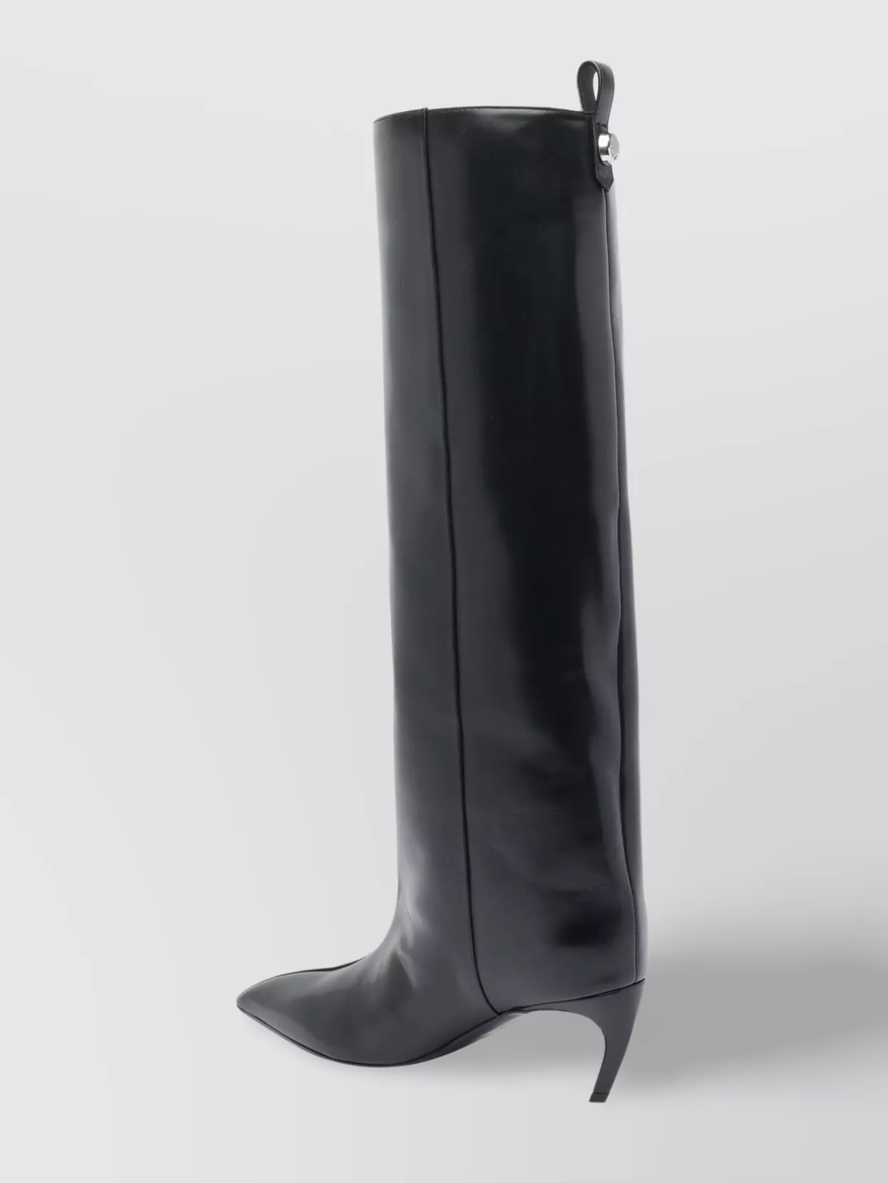 The Attico Leather High Shaft Ankle Boots With Pointed Toe