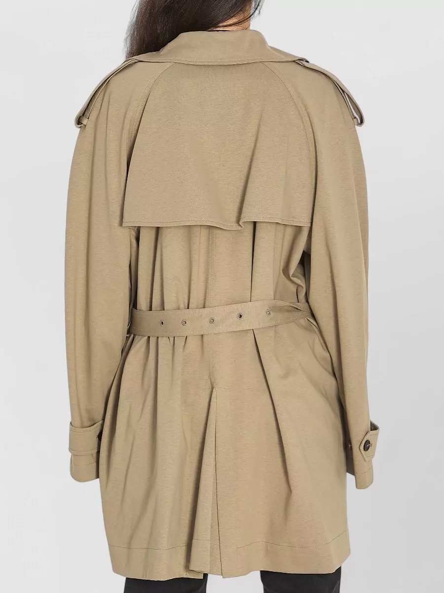 Balenciaga Short Cocoon Trench Cotton Twill Coat