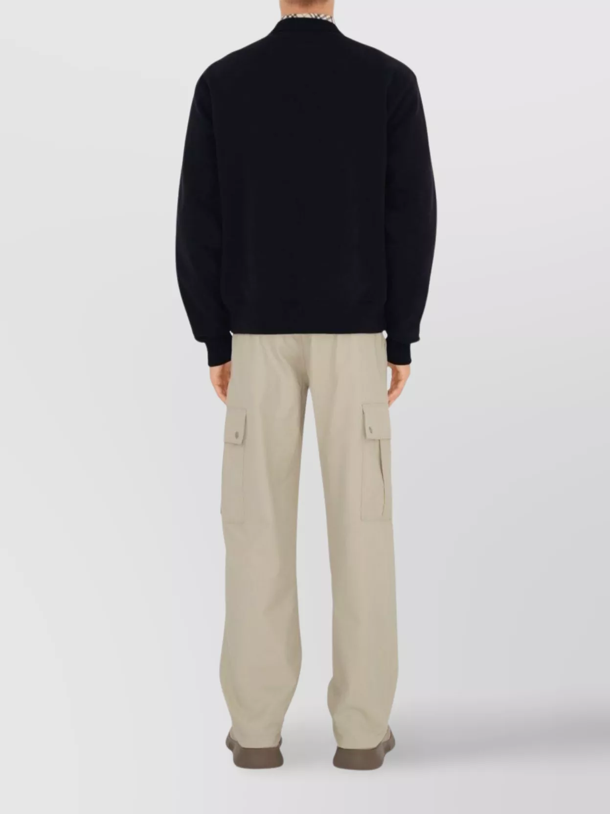 Burberry Black Logo Cotton Blend Sweatshirt In Black