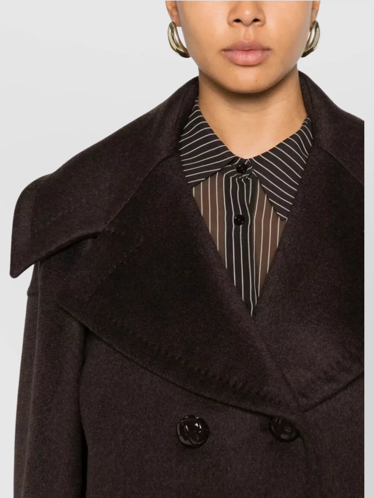 Max Mara Double-Breasted Oversized Collar Jacket