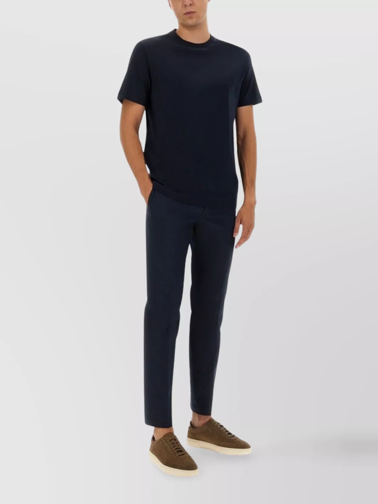 Hugo Boss Tailored Trousers With Pockets And Loops In Blue