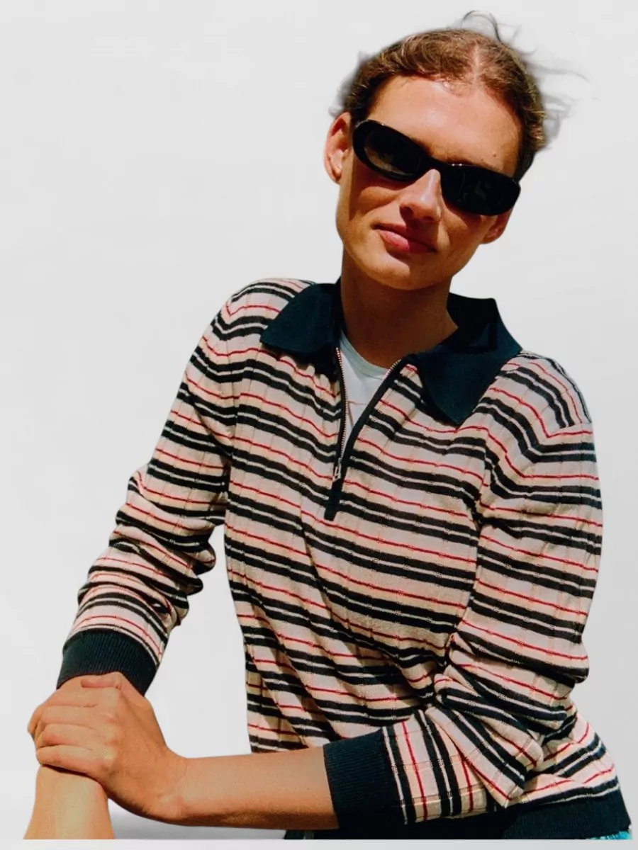Guest In Residence Silk Track Polo Sweatshirt