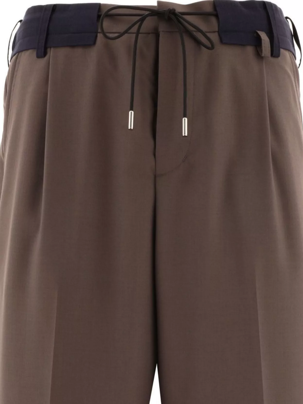 Sacai Trousers Drawstring With Belt Loops Cropped Length