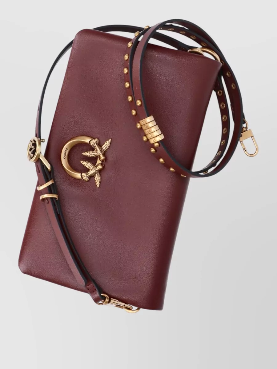 Pinko Love Bag Click Mini Leather Clutch Bag