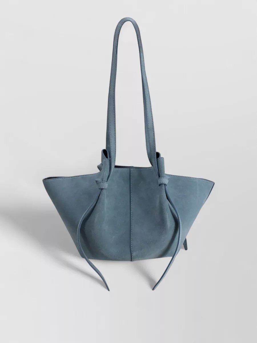 Yuzefi Mochi Suede Leather Knot-Detail Tote Bag