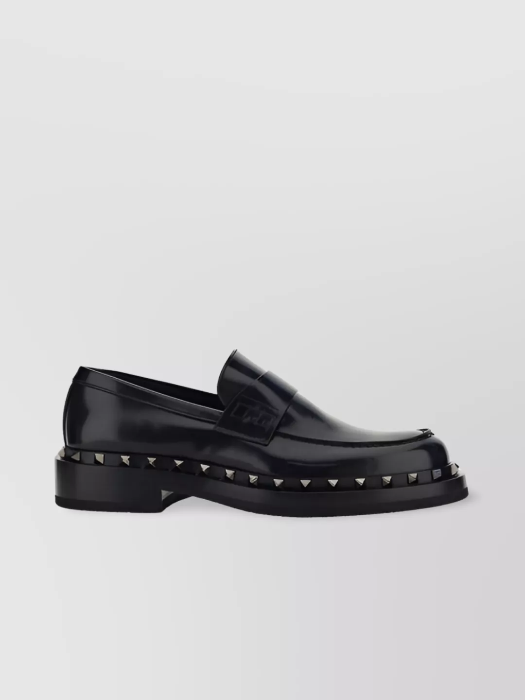 Valentino Garavani Studded Calfskin Chunky Sole Loafers In Black