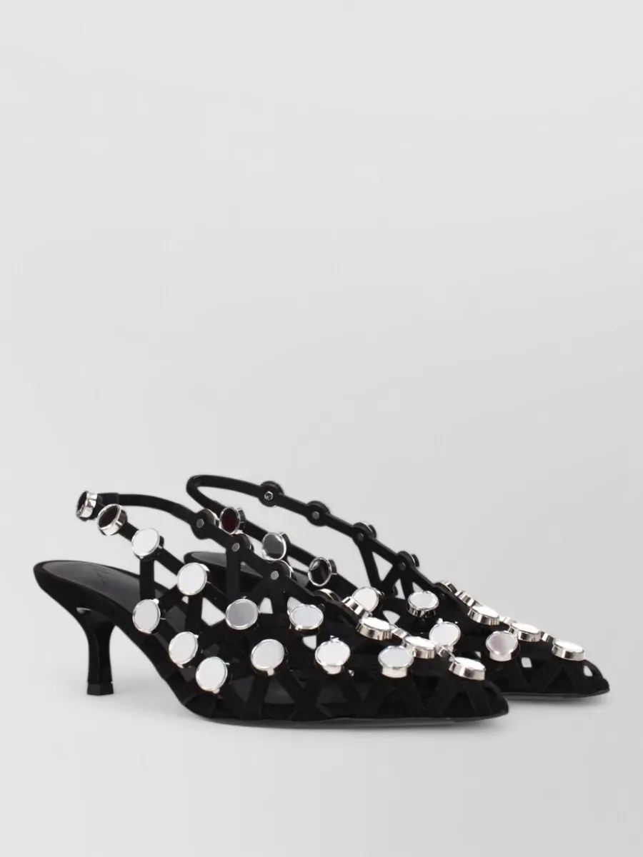 The Attico Leather Stiletto Heel Sandals