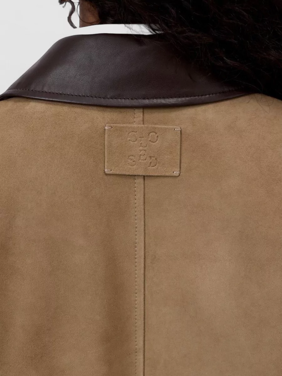 Closed Suede Leather Single Breasted Coat