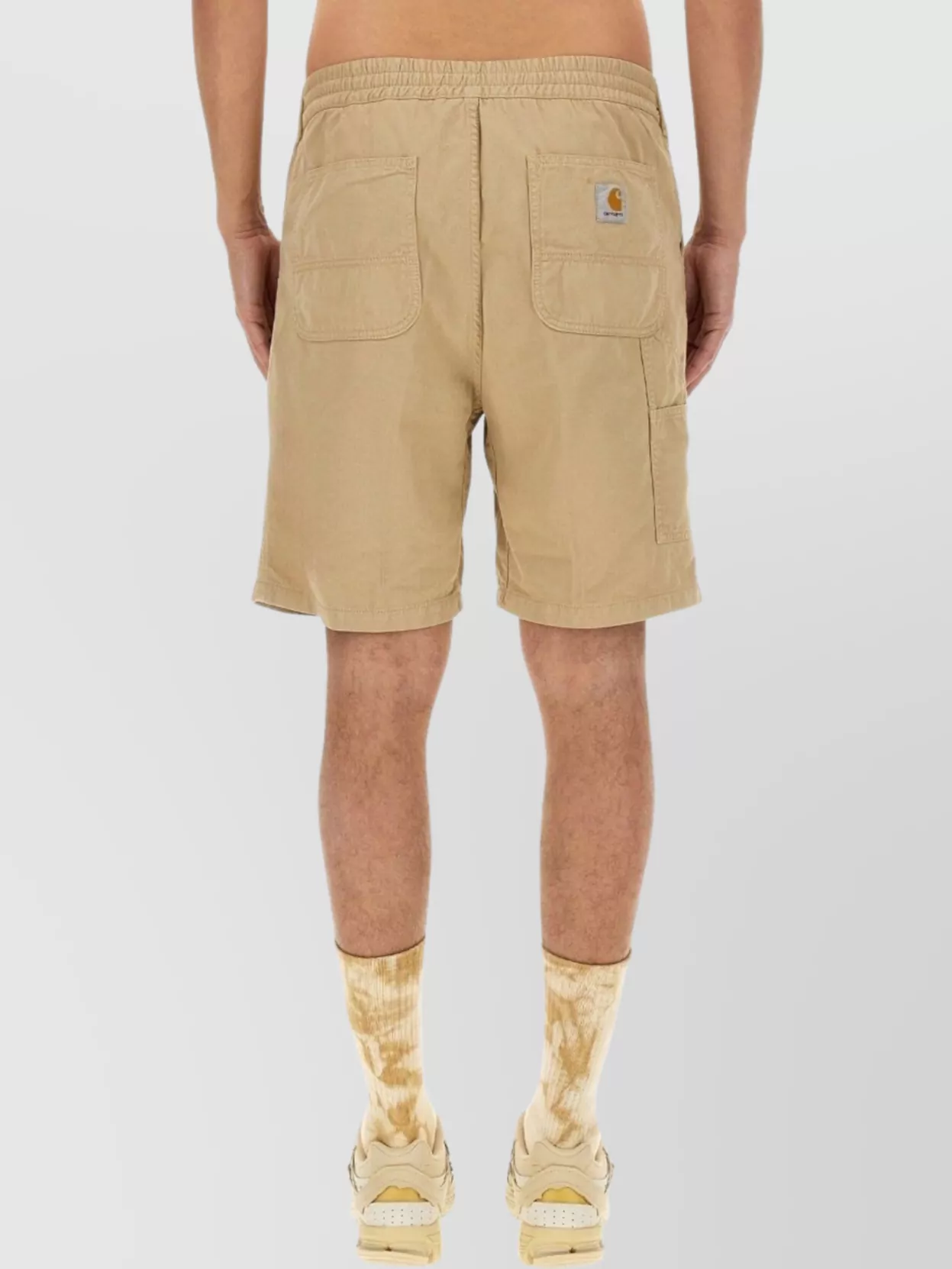 Carhartt Wip Flint Elastic Waistband Shorts With Back And Side Pockets