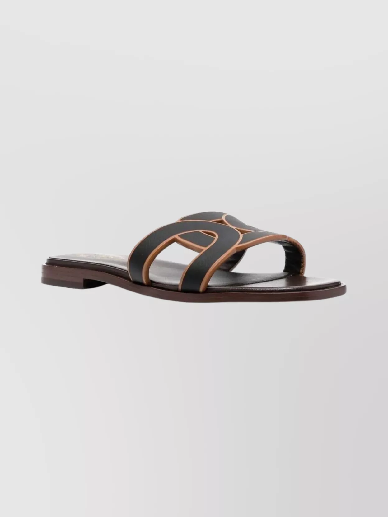 Tod's Mules With Contrast Trim And Flat Sole In Brown