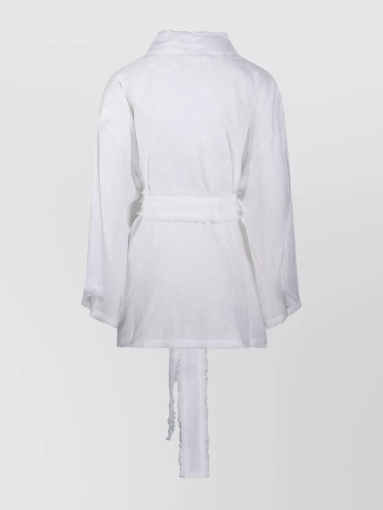 P.a.r.o.s.h Kimono Belted Waist Frayed Edges