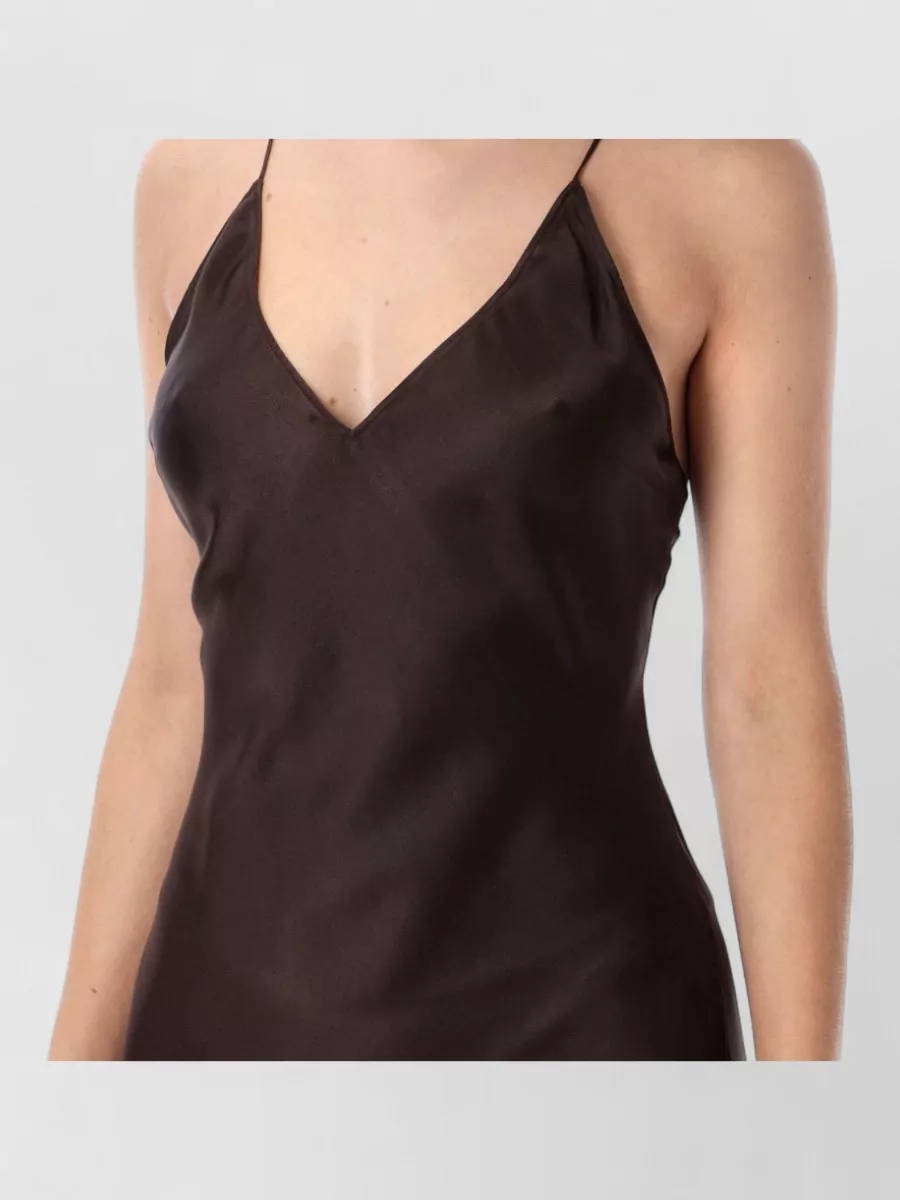 Anine Bing Silk V-Neck Maxi Dress