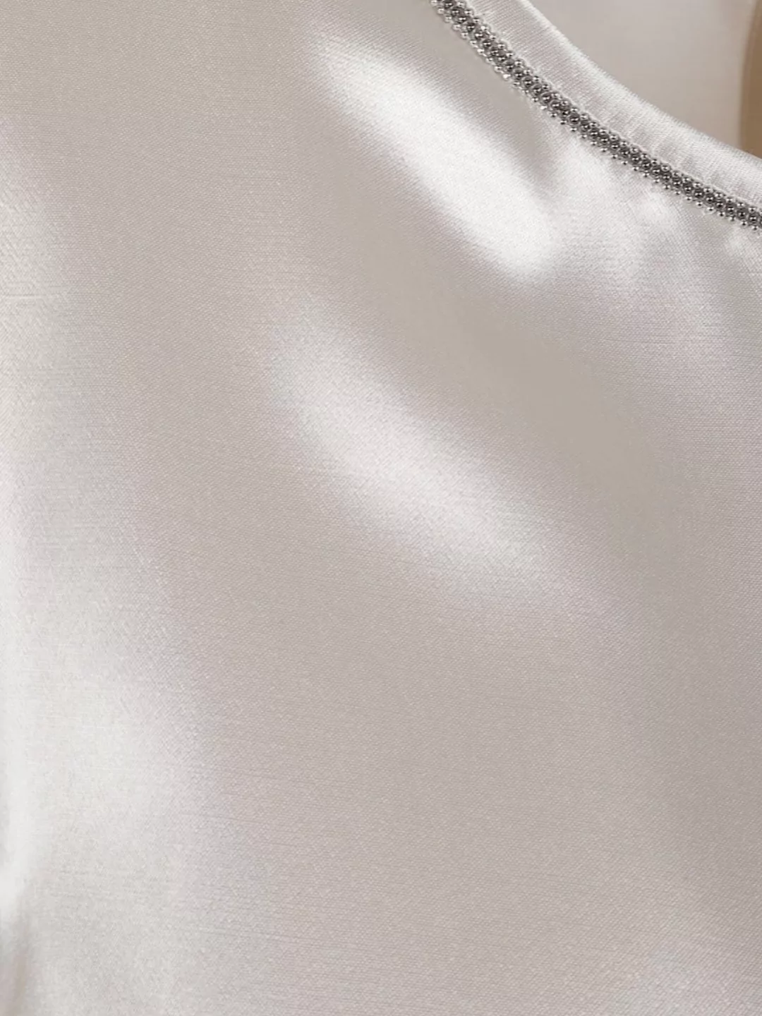 Peserico Satin Sleeveless Top Keyhole Back