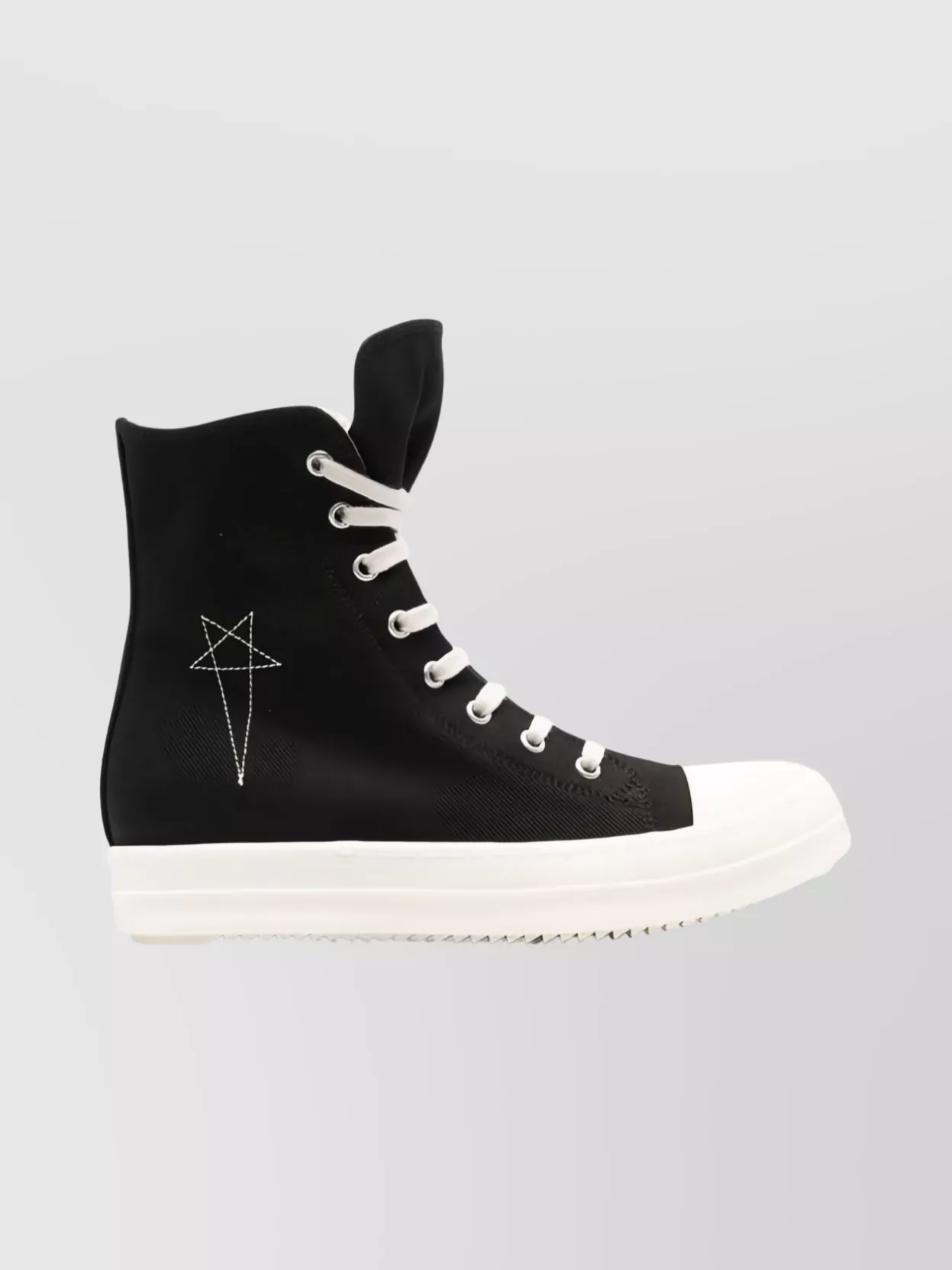 Rick Owens Drkshdw High-Top Denim Sneakers Shark-Tooth Sole