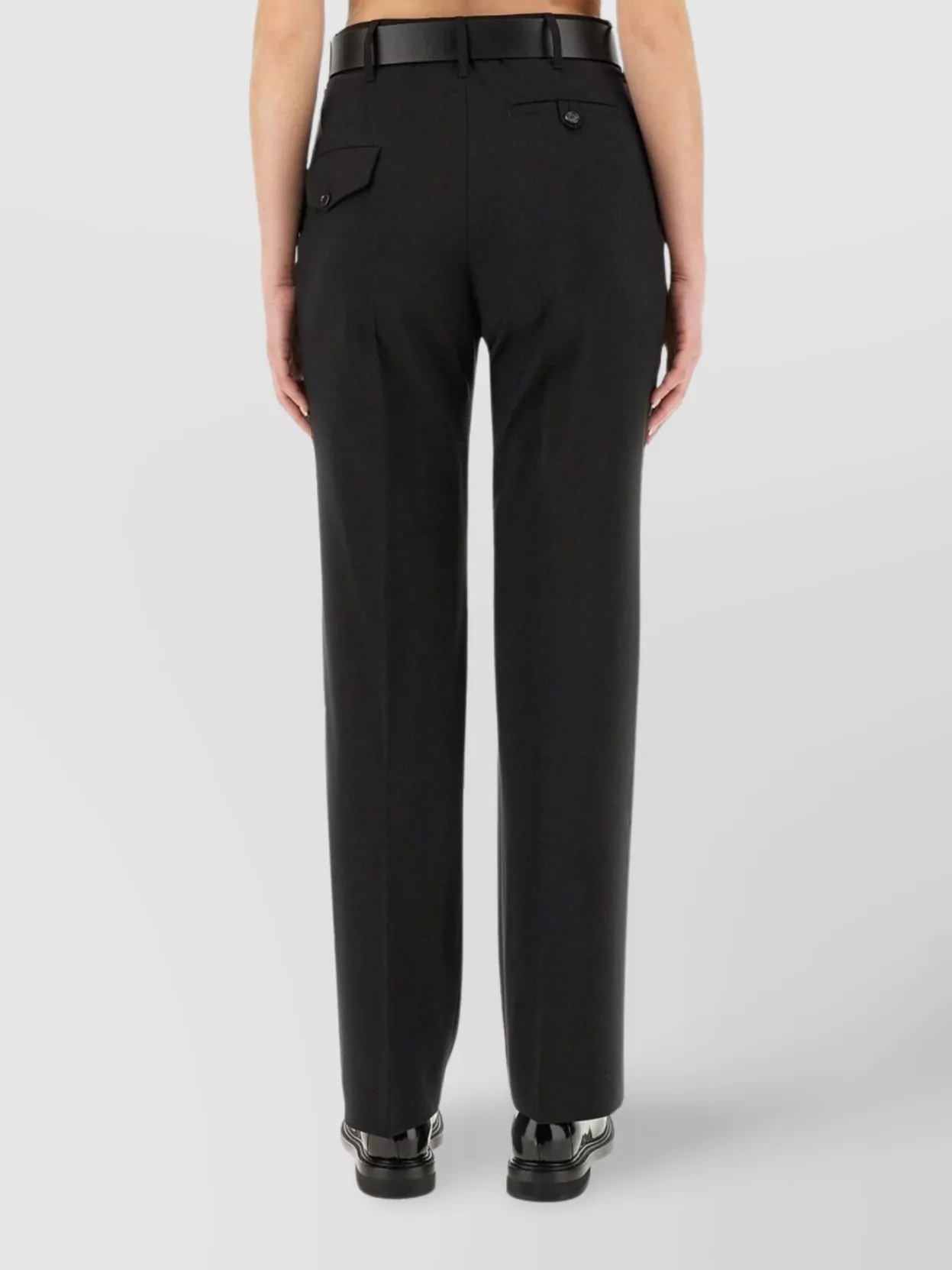 Moschino Straight Fit Wool Pants With Pockets