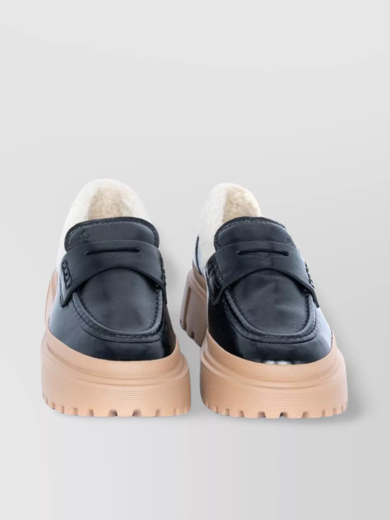 Hogan Loafers Chunky Sole Round Toe In Pink
