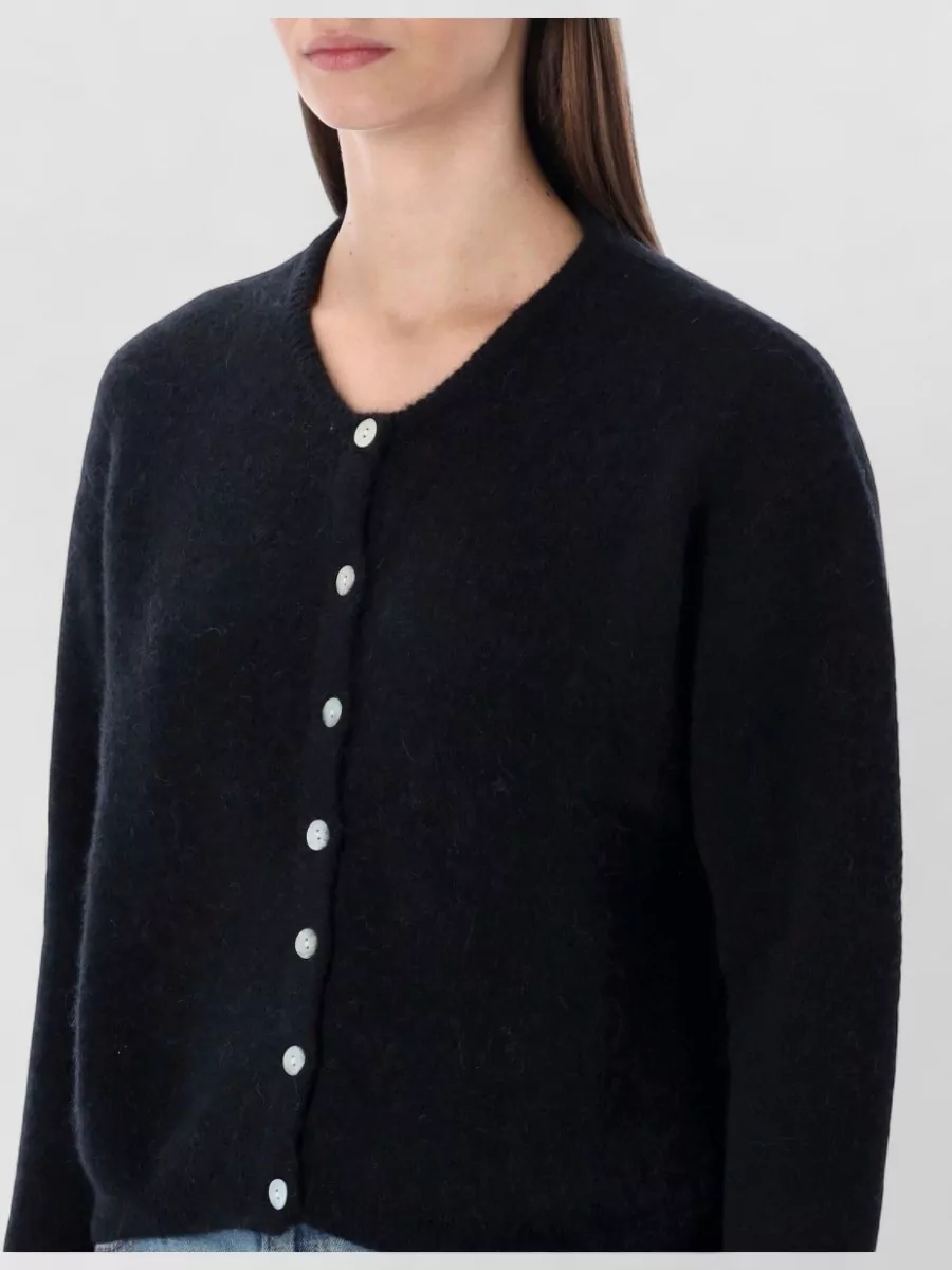 American Vintage Cropped Cardigan Round Neck Italian Yarn