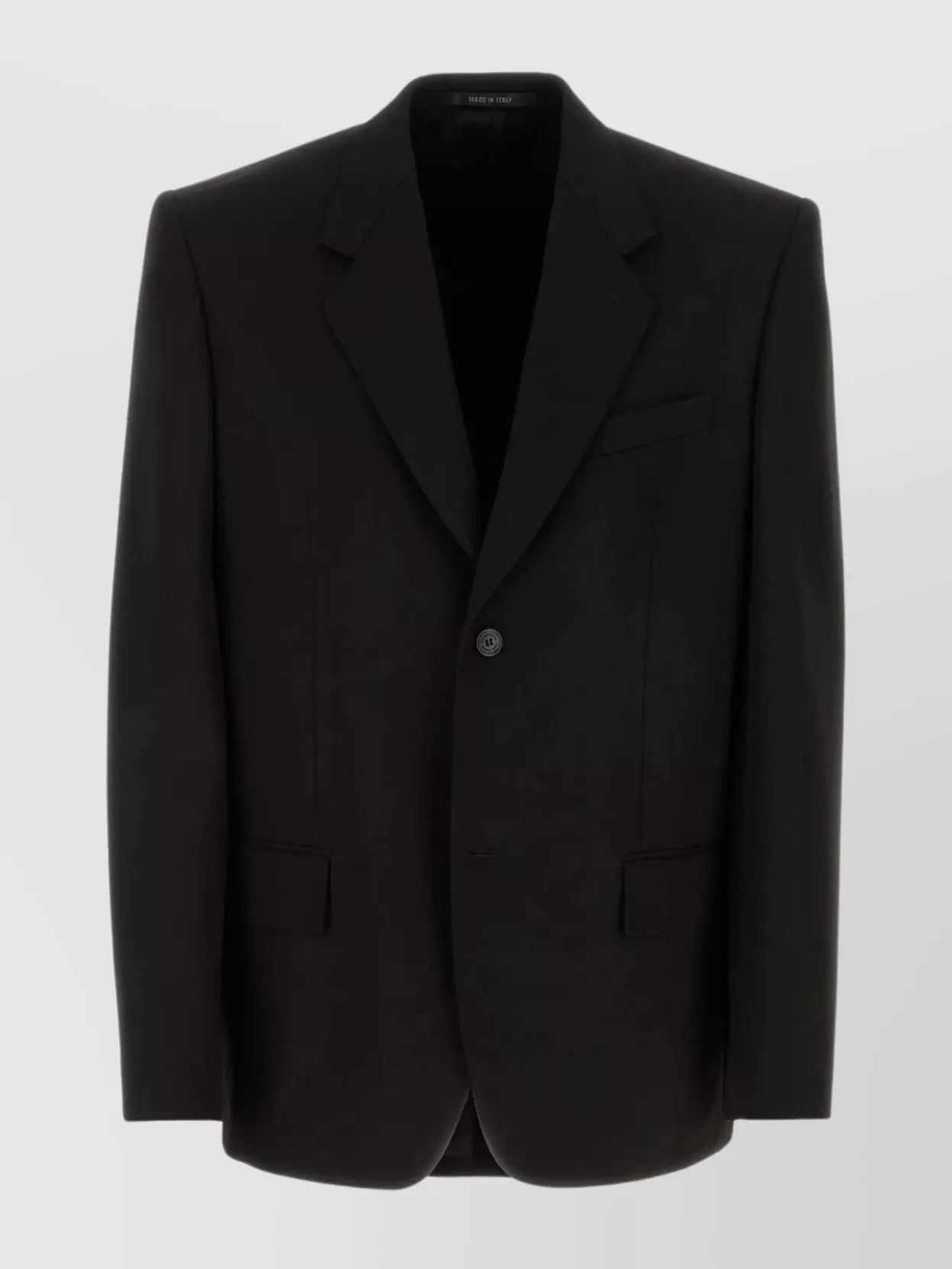 Shop Balenciaga Back Slit Wool Blazer In Black