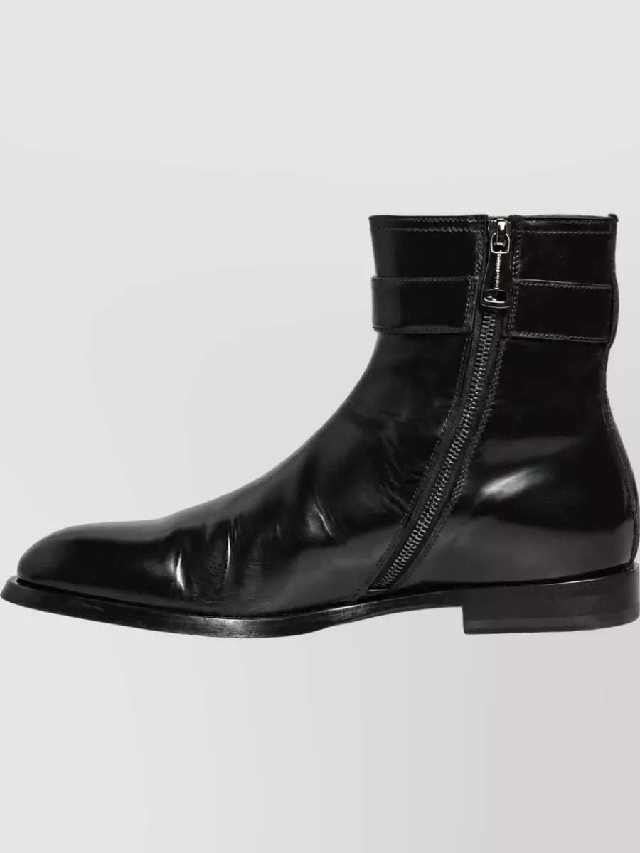 Dolce&Gabbana Leather Mid Calf Boots