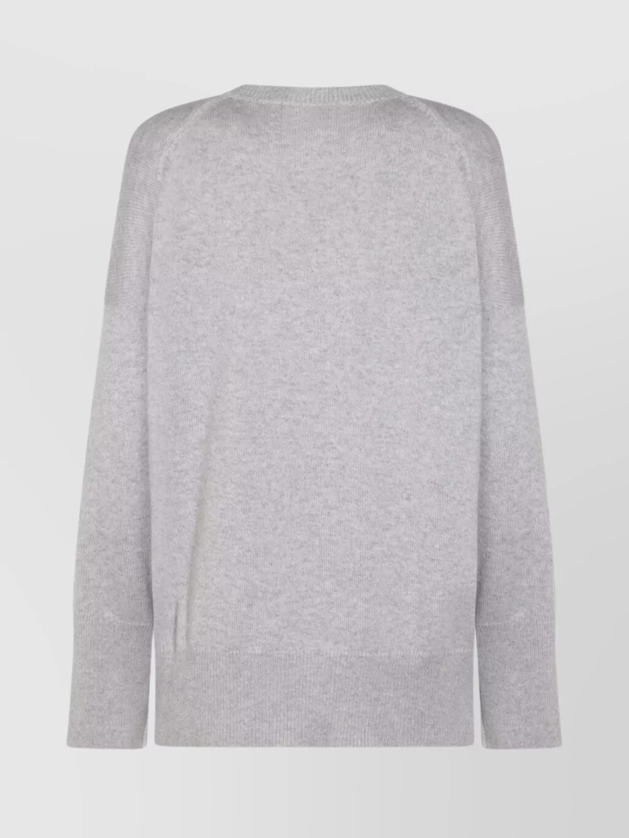 Brunello Cucinelli Soft Texture Crewneck Knitwear With Ribbed Finish In Gray