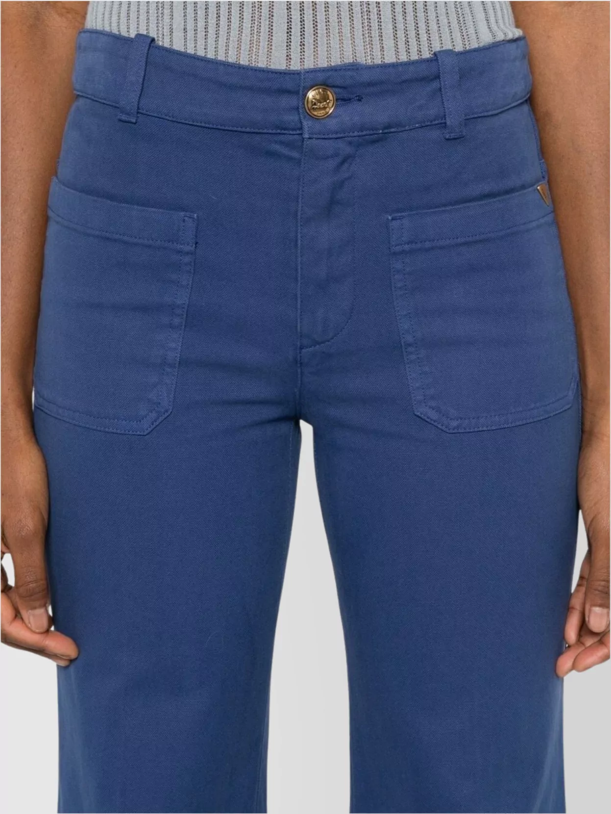 Chloé High Waist Wide Leg Trousers With Belt Loops