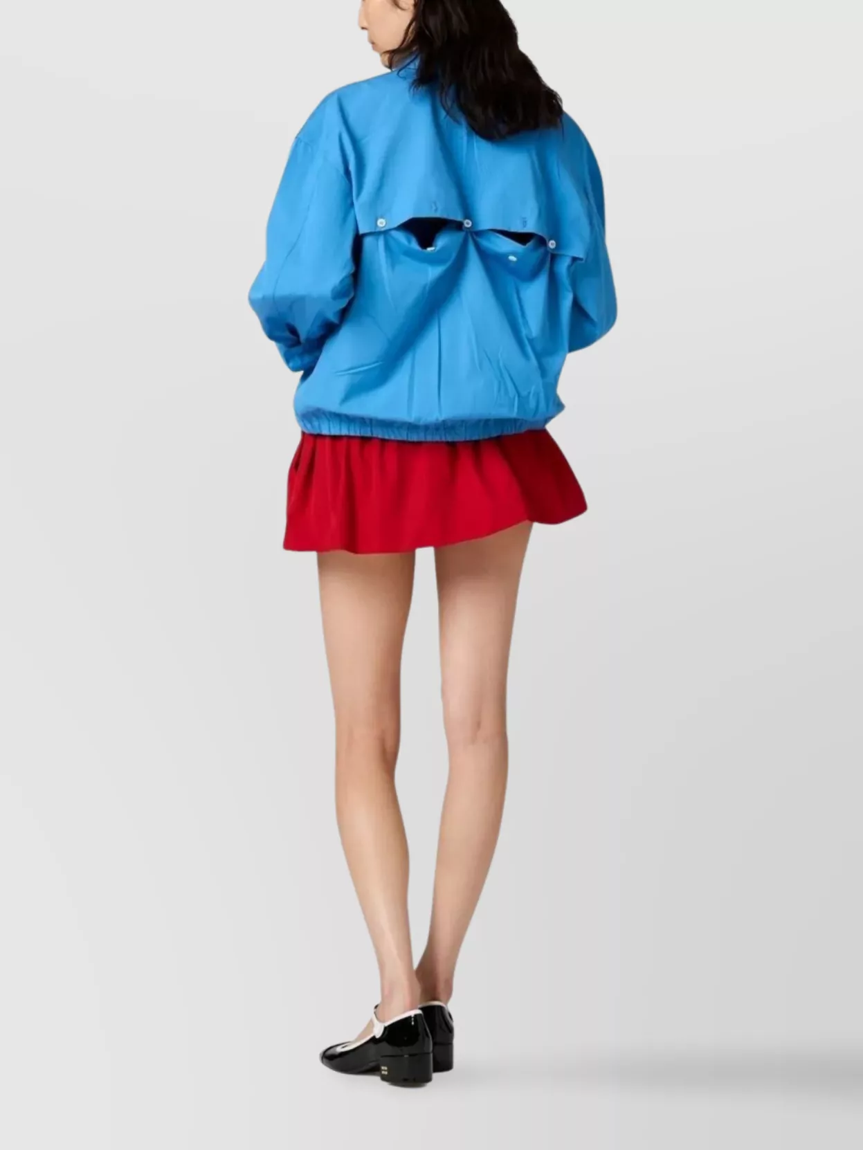 Miu Miu Poplin Mini Flared Skirt With Side Pockets